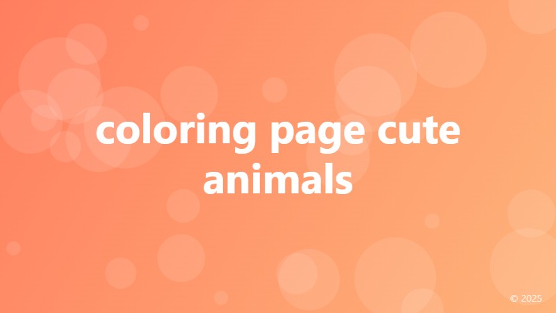 coloring page cute animals