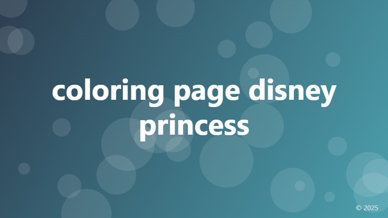 coloring page disney princess