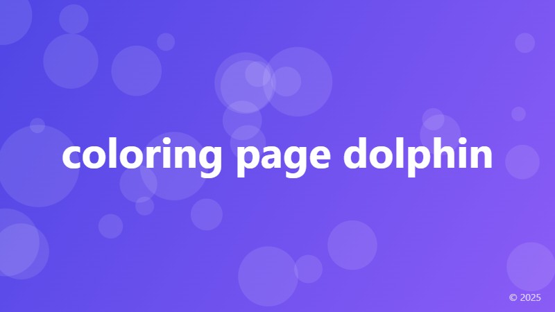 coloring page dolphin