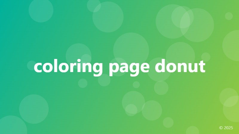 coloring page donut