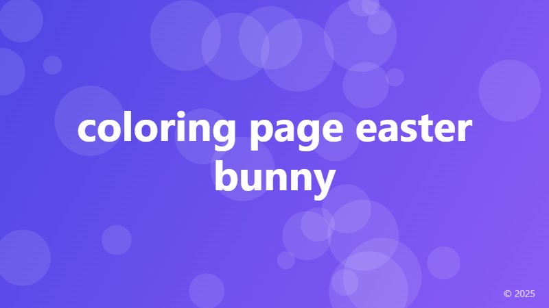 coloring page easter bunny
