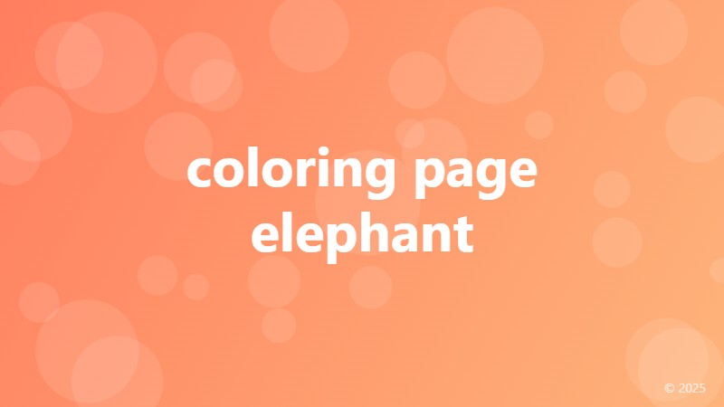 coloring page elephant