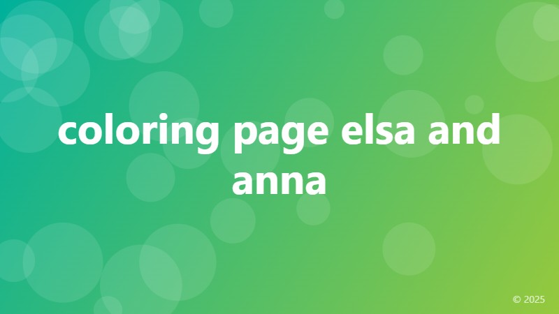 coloring page elsa and anna