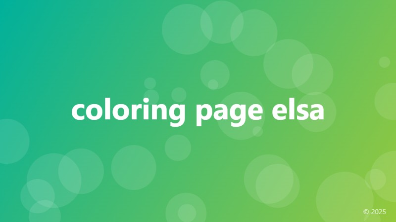 coloring page elsa