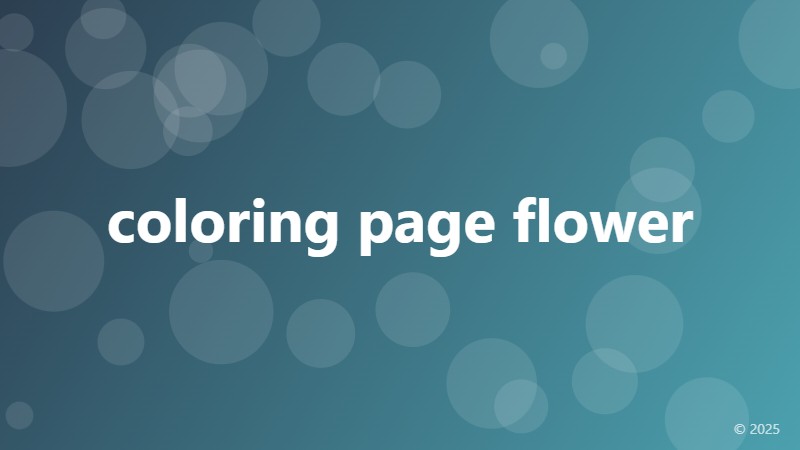 coloring page flower