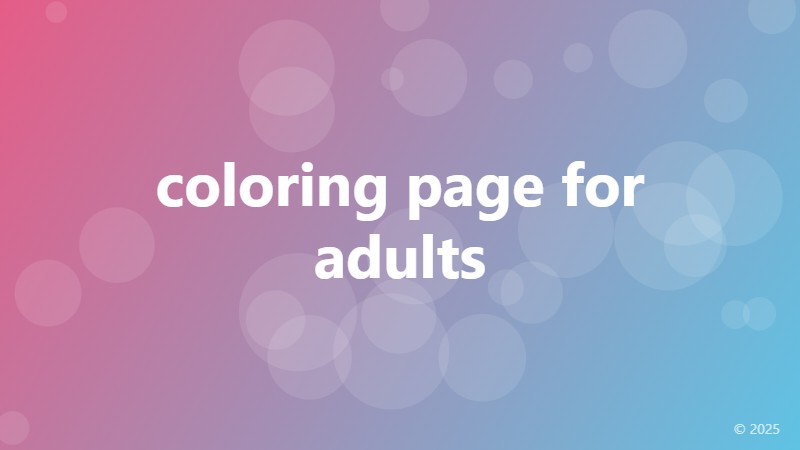 coloring page for adults