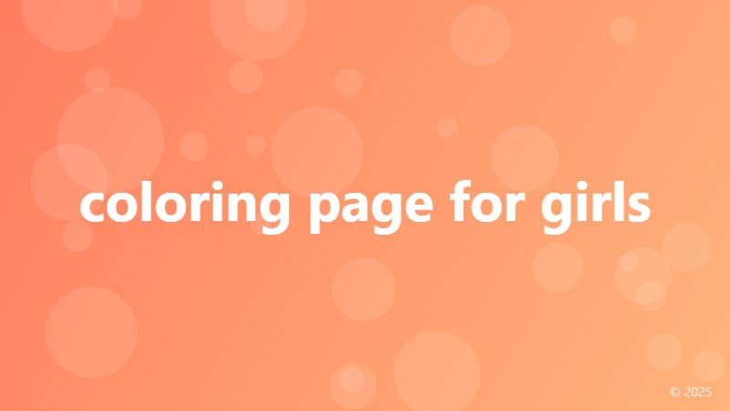 coloring page for girls