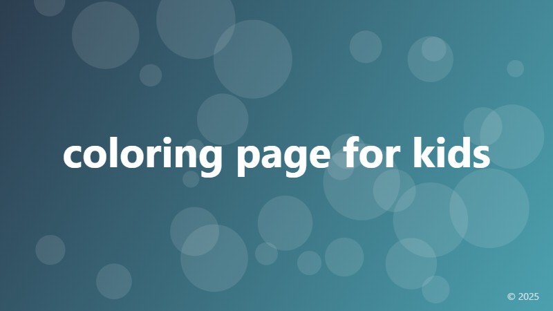 coloring page for kids