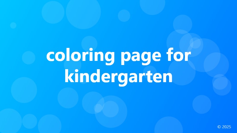coloring page for kindergarten