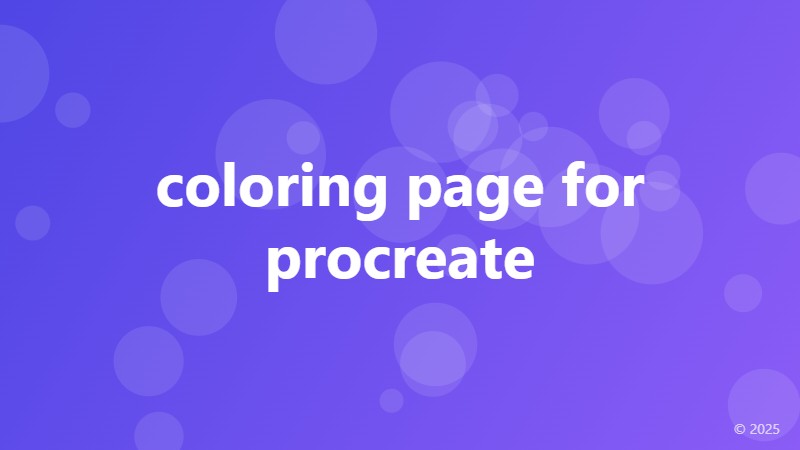 coloring page for procreate