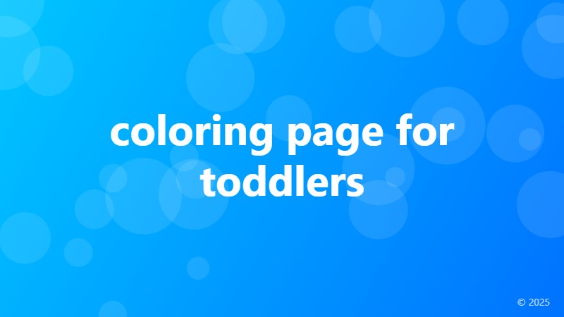 coloring page for toddlers