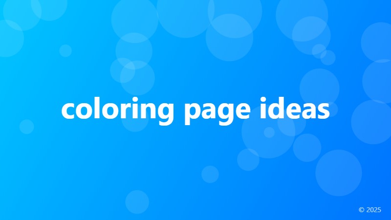 coloring page ideas