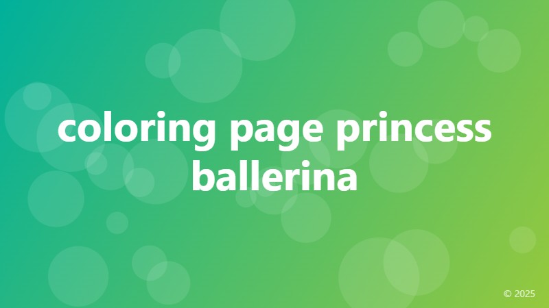 coloring page princess ballerina