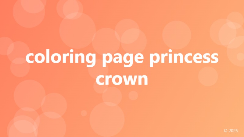 coloring page princess crown