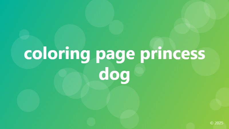 coloring page princess dog