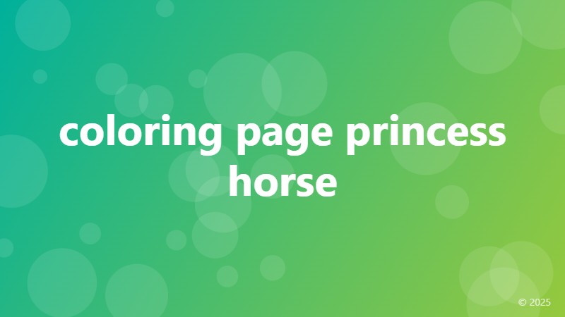 coloring page princess horse