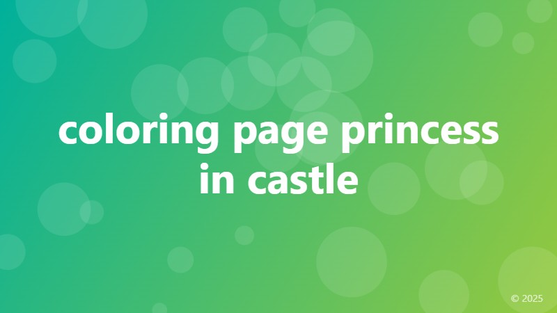 coloring page princess in castle