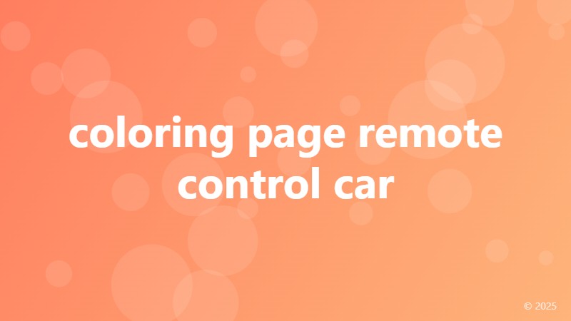 coloring page remote control car