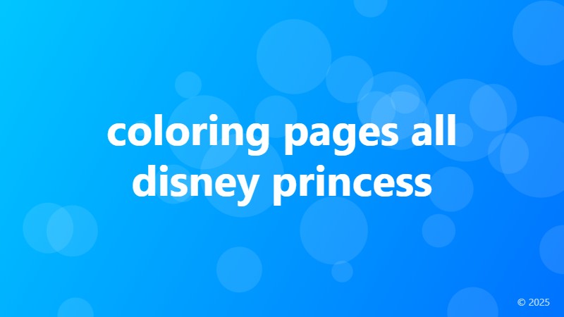 coloring pages all disney princess
