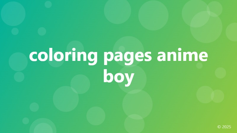 coloring pages anime boy
