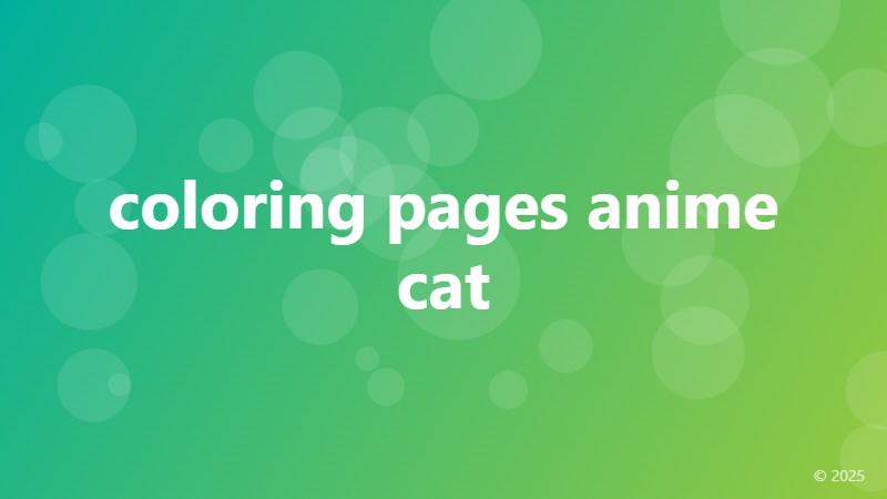 coloring pages anime cat