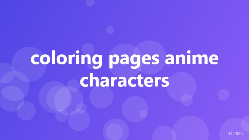 coloring pages anime characters