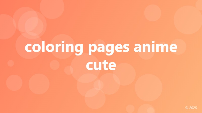 coloring pages anime cute