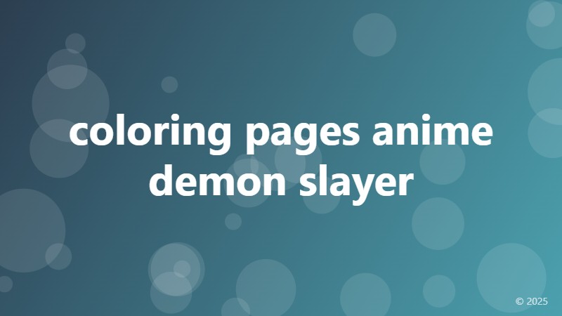 coloring pages anime demon slayer