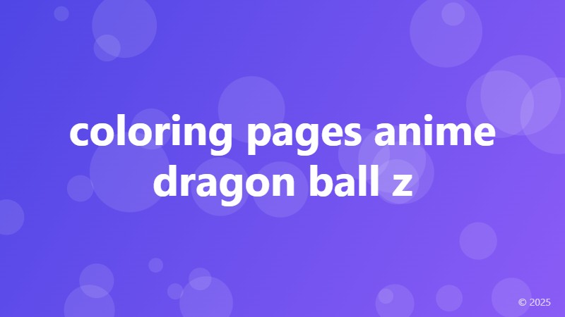 coloring pages anime dragon ball z