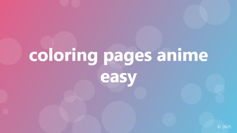 coloring pages anime easy