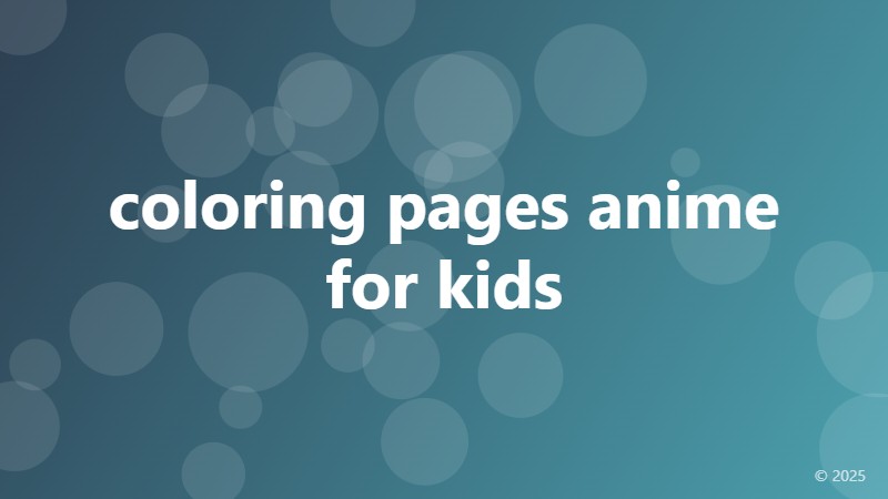 coloring pages anime for kids