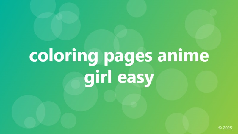 coloring pages anime girl easy