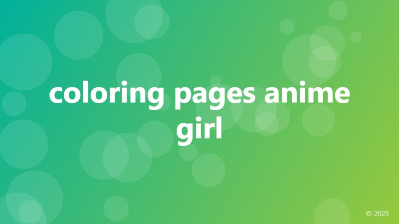 coloring pages anime girl