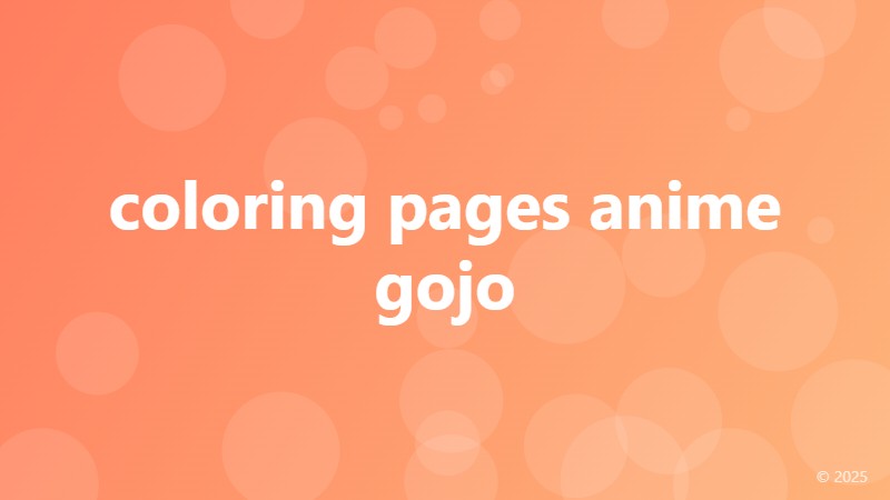 coloring pages anime gojo