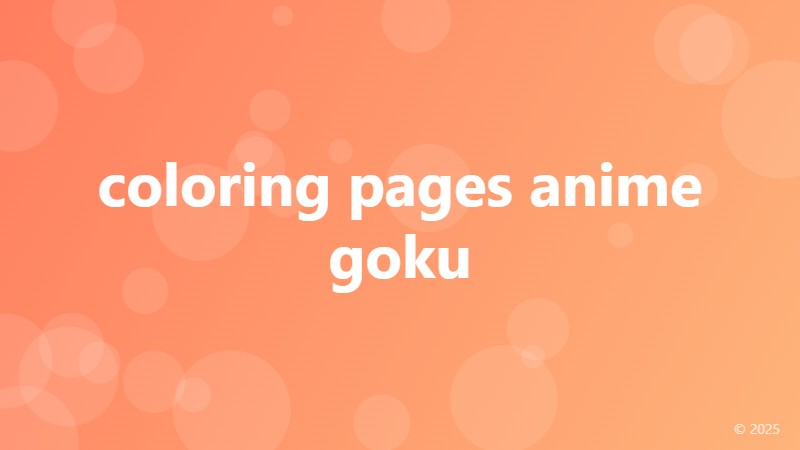 coloring pages anime goku