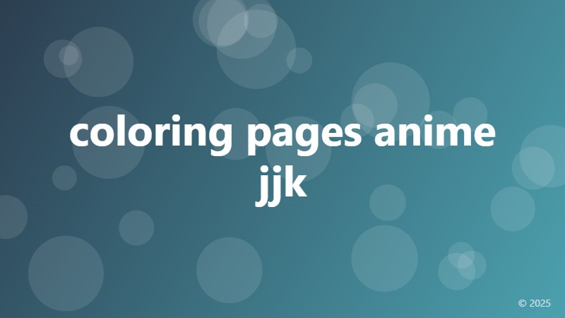 coloring pages anime jjk