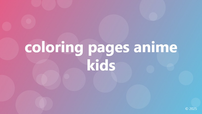 coloring pages anime kids