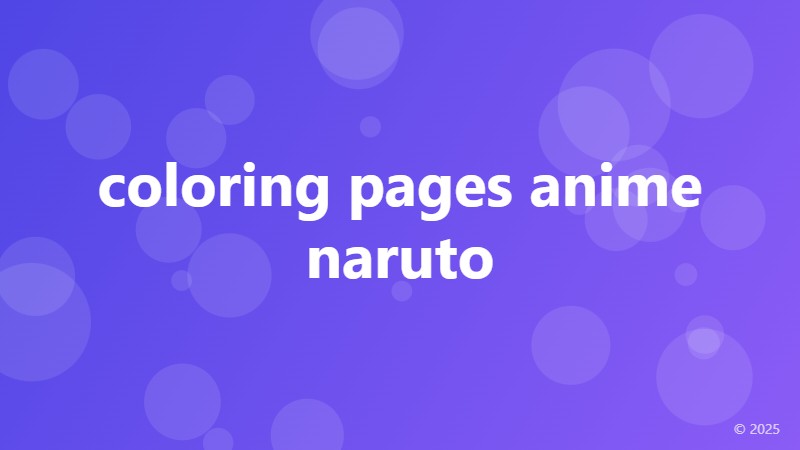 coloring pages anime naruto