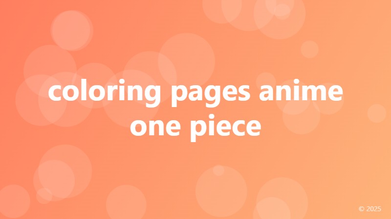 coloring pages anime one piece