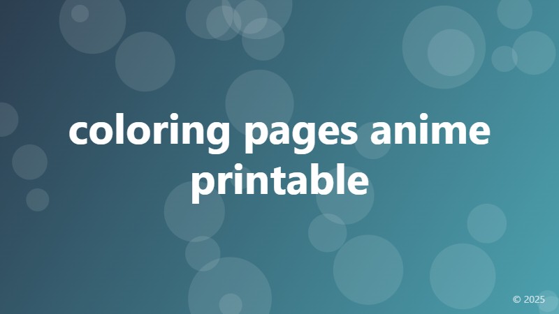 coloring pages anime printable
