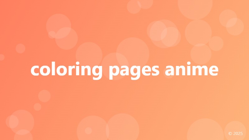 coloring pages anime