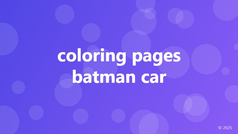 coloring pages batman car