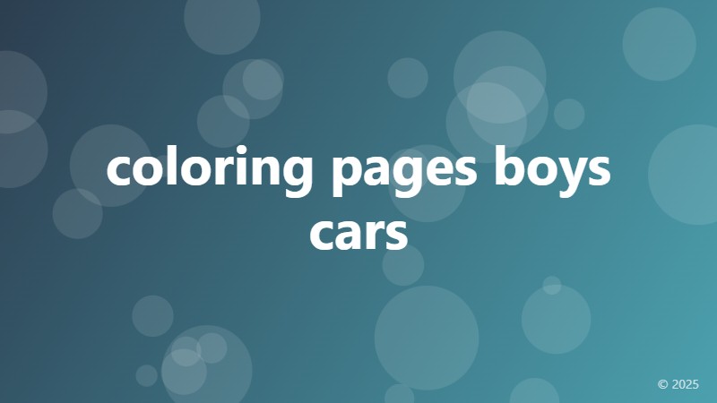coloring pages boys cars