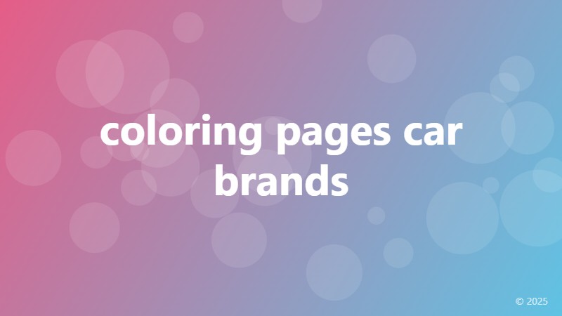 coloring pages car brands