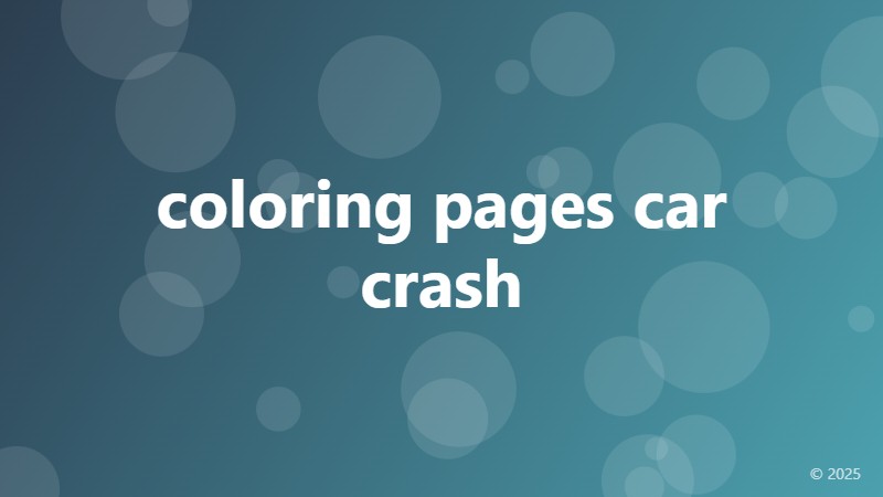 coloring pages car crash