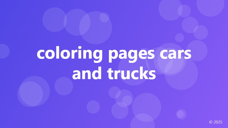coloring pages cars and trucks