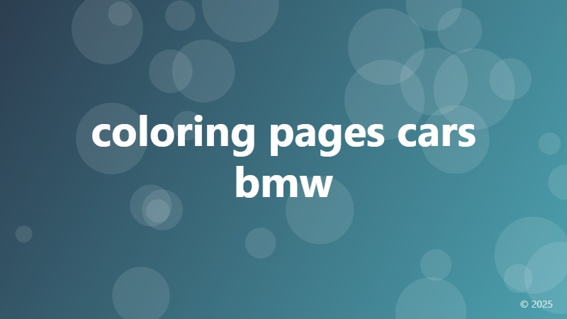 coloring pages cars bmw