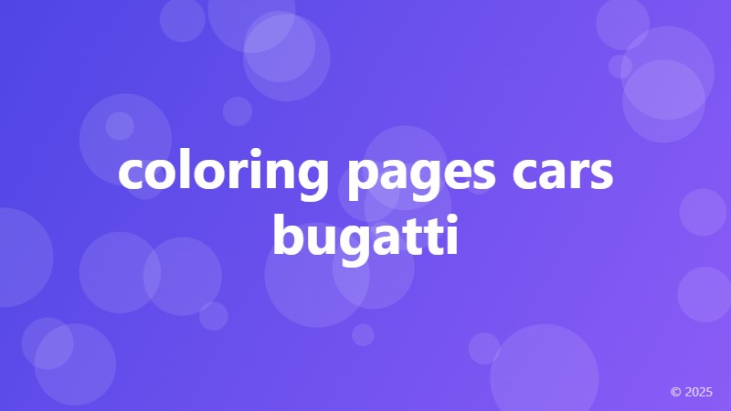 coloring pages cars bugatti