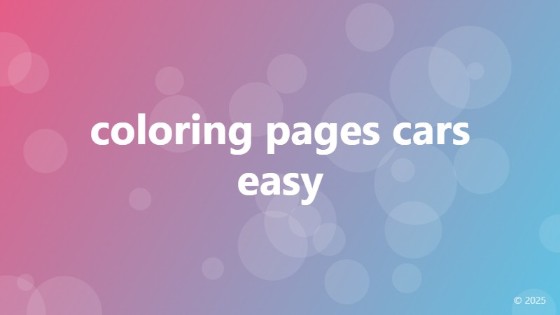 coloring pages cars easy