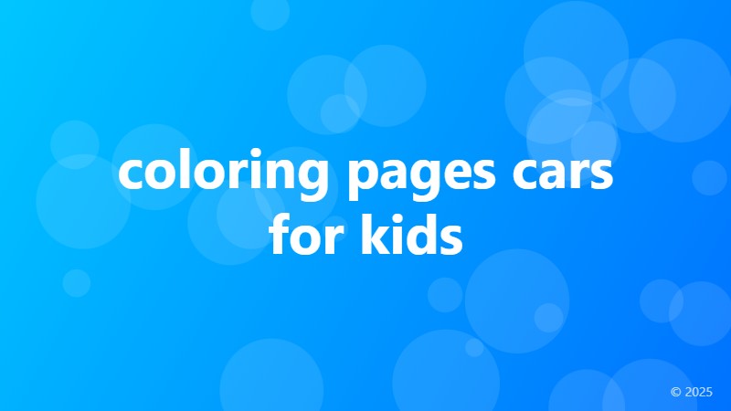 coloring pages cars for kids